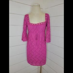 Laundry by Shelli Segal small pink eyelet mini dress. Coquette girl